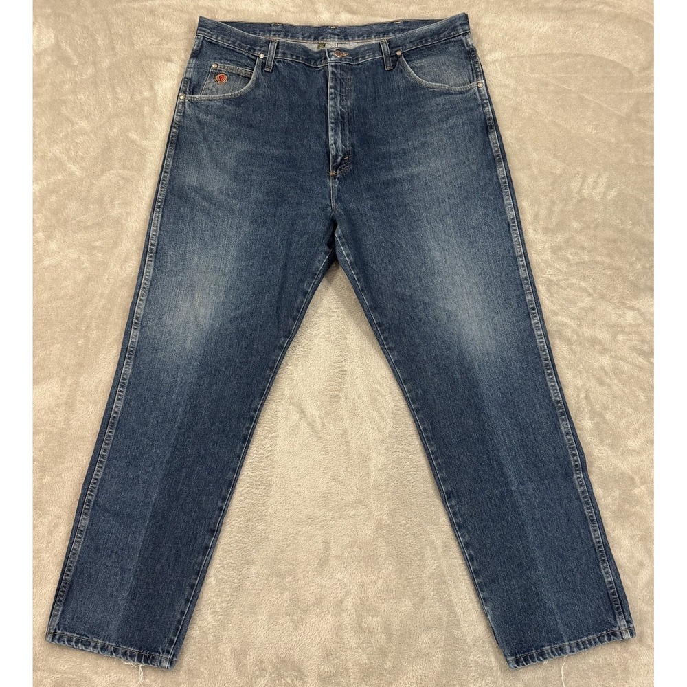Wrangler Jeans Mens 42x32 20X Blue Rodeo Original Straight Heavy‎ Distressed Y2K